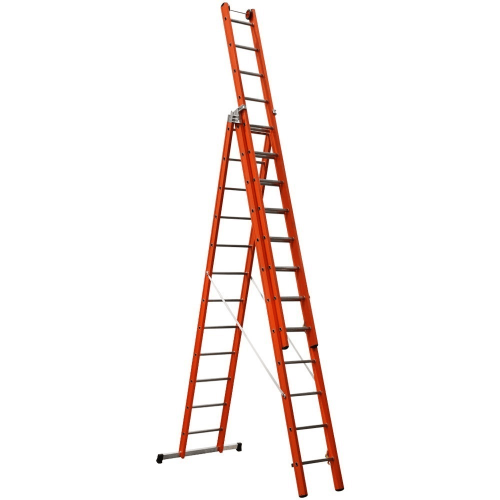 Trodelne fiberglas aluminijumske merdevine Fibero V3 FS205 ne provode struju